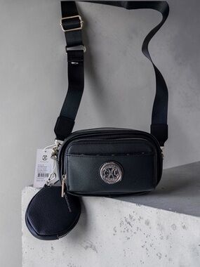 Christian Lacroix Black Crossbody Bag with Coin Pouch